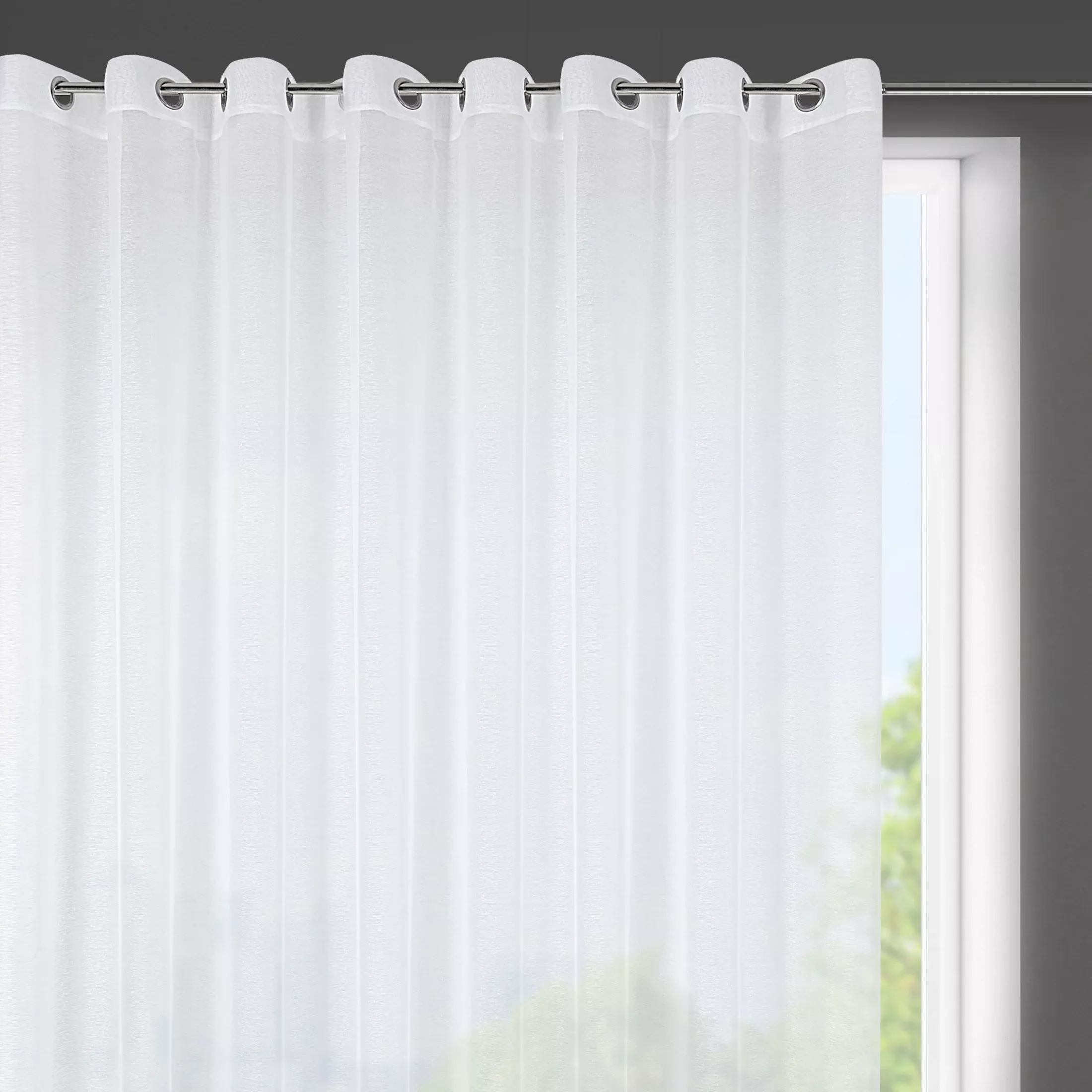 Firana biała z etaminy o strukturze deszczyku 400x150 cm przelotka - IRMA