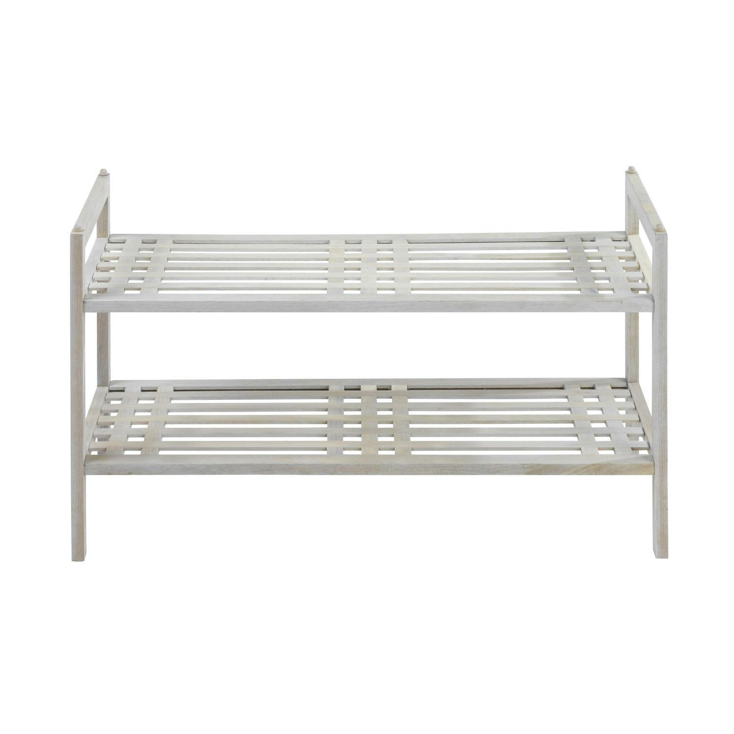 - Etagère en bois de noyer massif blanc
