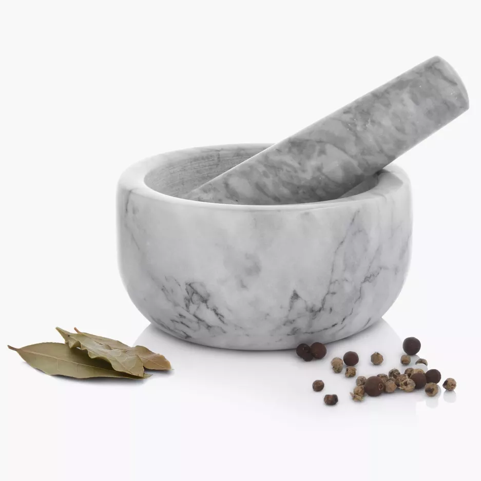 Moździerz kuchenny DUKA MARBLE 11,8x6,2 cm jasnoszary marmurowy
