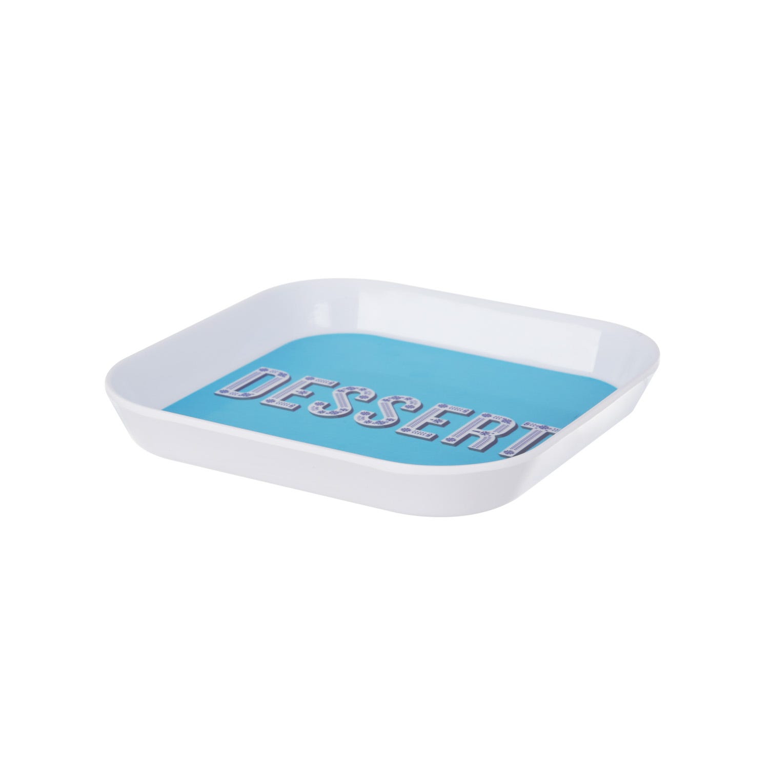 Vassoio melammina 15x15 cm azzurro Maiolika
