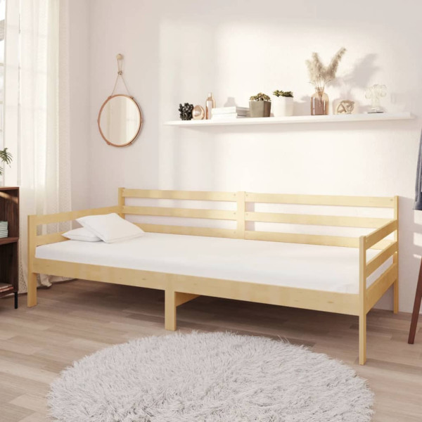 Łóżko dzienne z materacem 90x200 cm lite drewno sosnowe