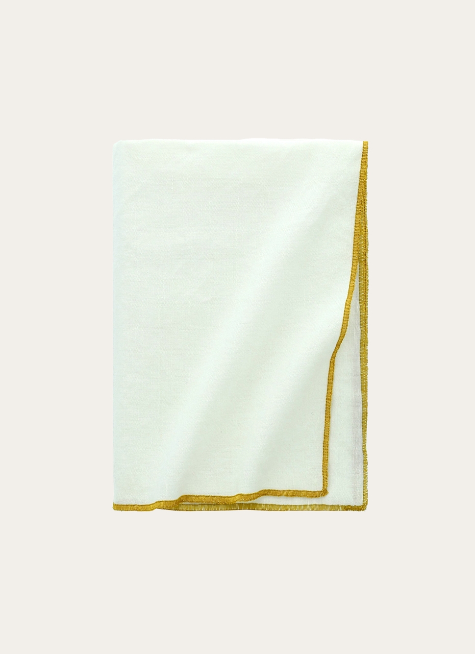 CHEMIN DE TABLE EN COTON ET LIN - BOURDON COLORÉ OR