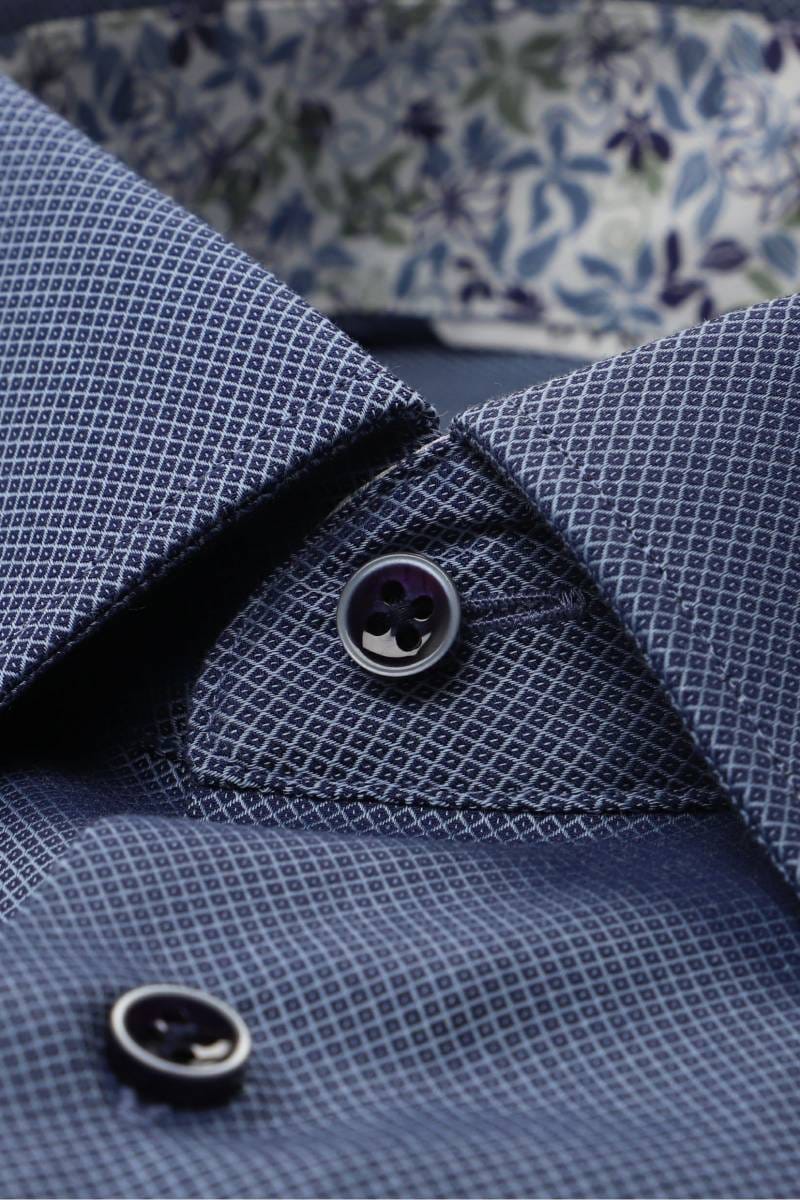 ETERNA Comfort Fit Hemd dunkelblau, Strukturiert