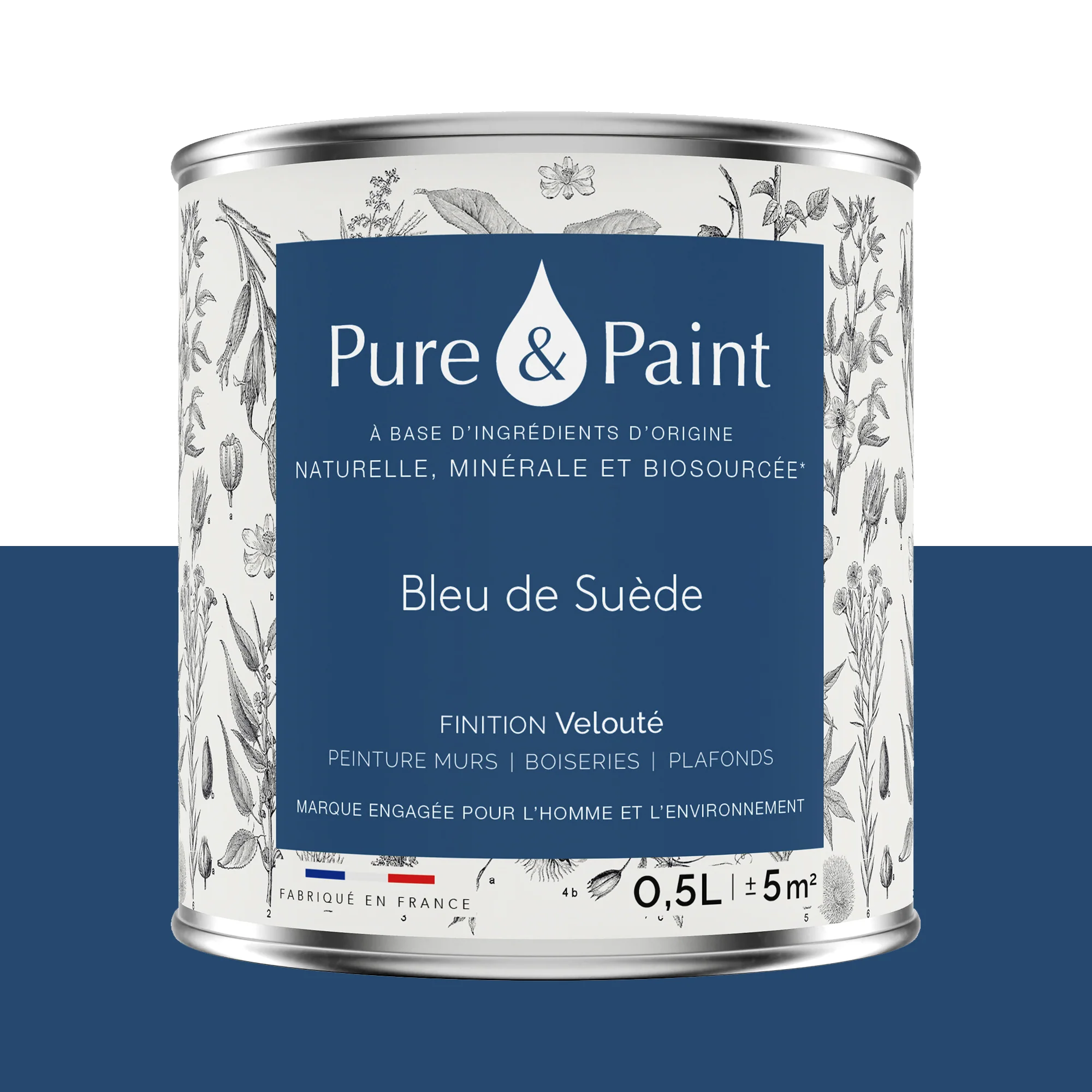 Pure and Paint Peinture Peinture Bleu de Suède 0,5 L