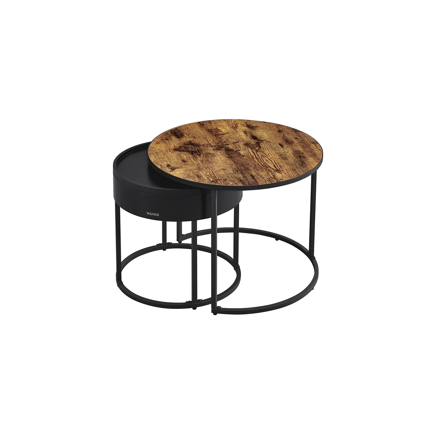 Lot de 2 Tables d’Appoint Rondes