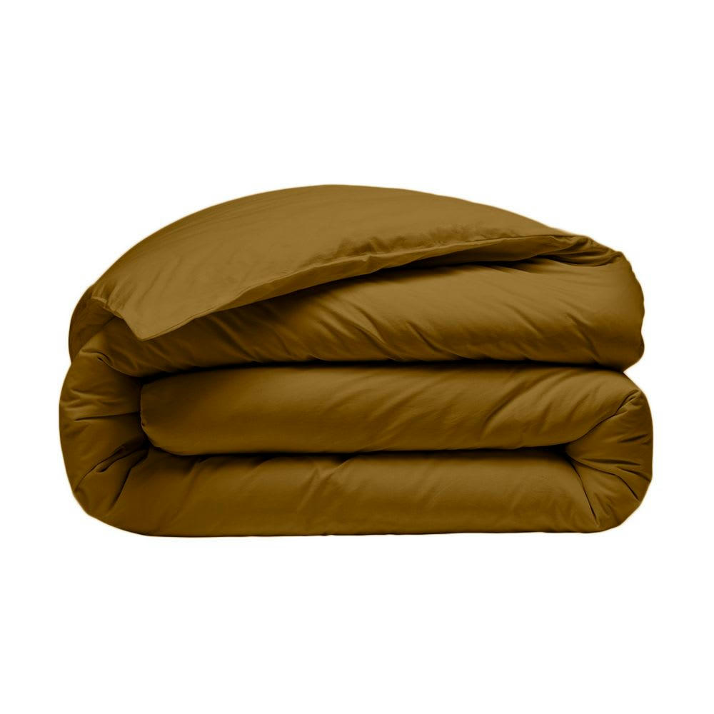 UNI BP - Housse de couette lin lavé marron 240x260 cm