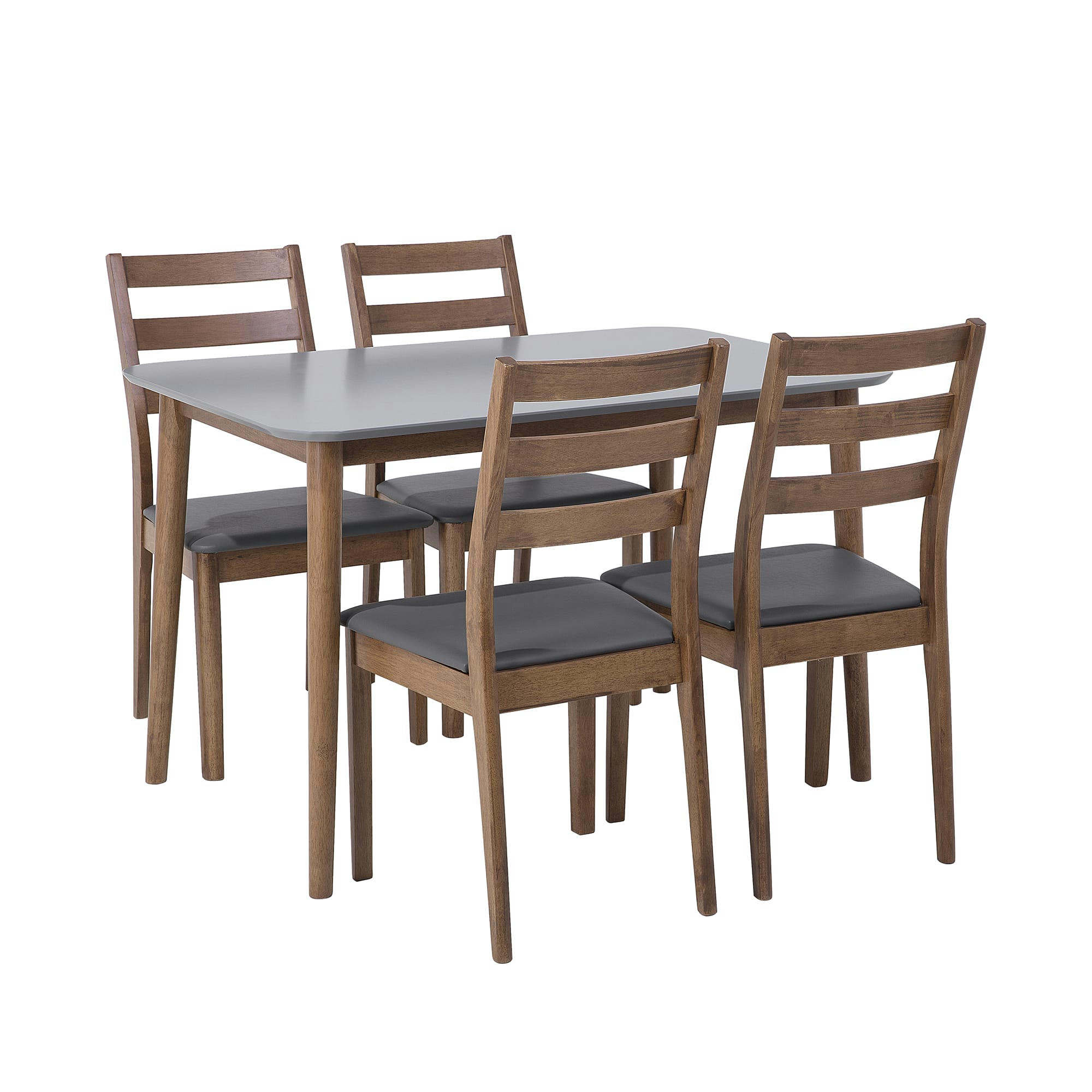 MODESTO - Ensemble pour salle à manger en bois d'hévéa 4 personnes L