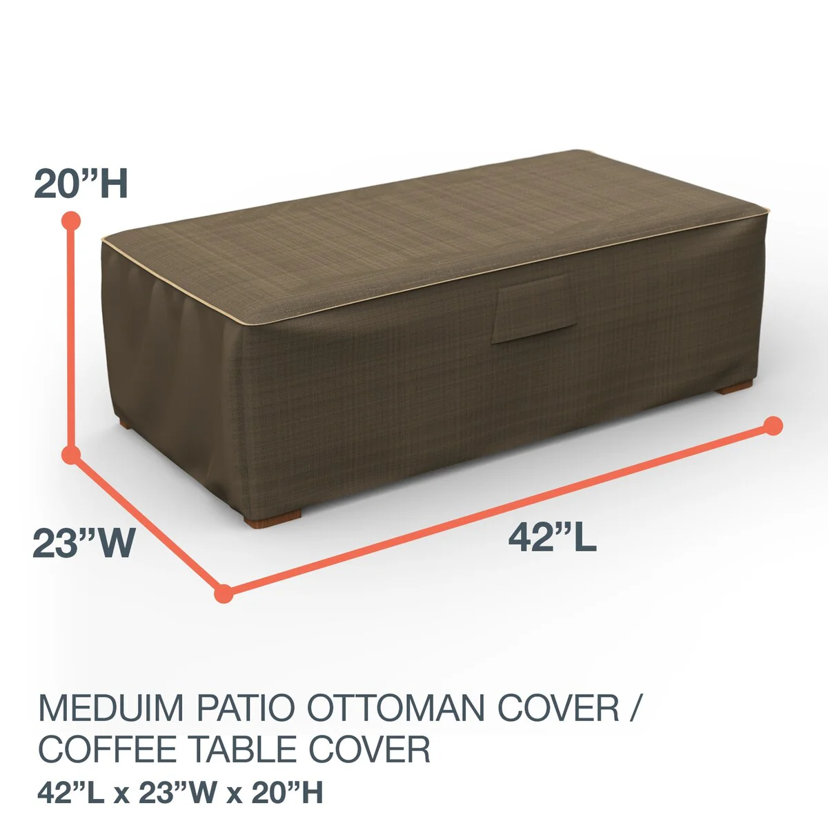 Budge StormBlock™ Hillside Black and Tan Patio Ottoman Cover Coffee Table Cover Multiple Sizes