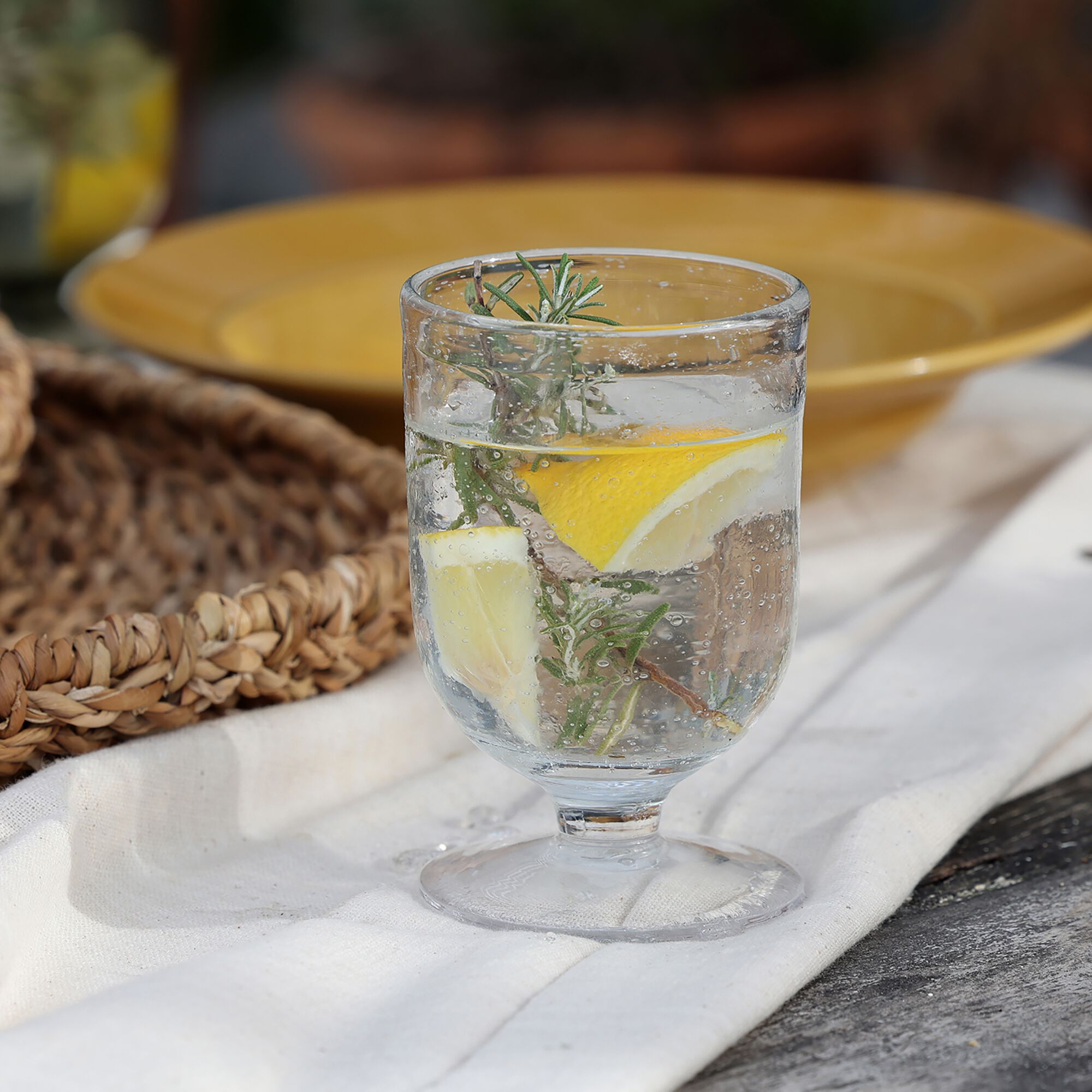 GOULADO - Verre à pied en verre bullé 25cl - transparent