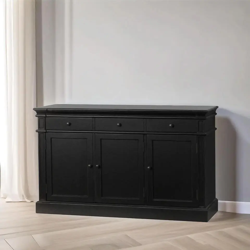 Hioshop Dressoir Mozart zwart antiek sideboard