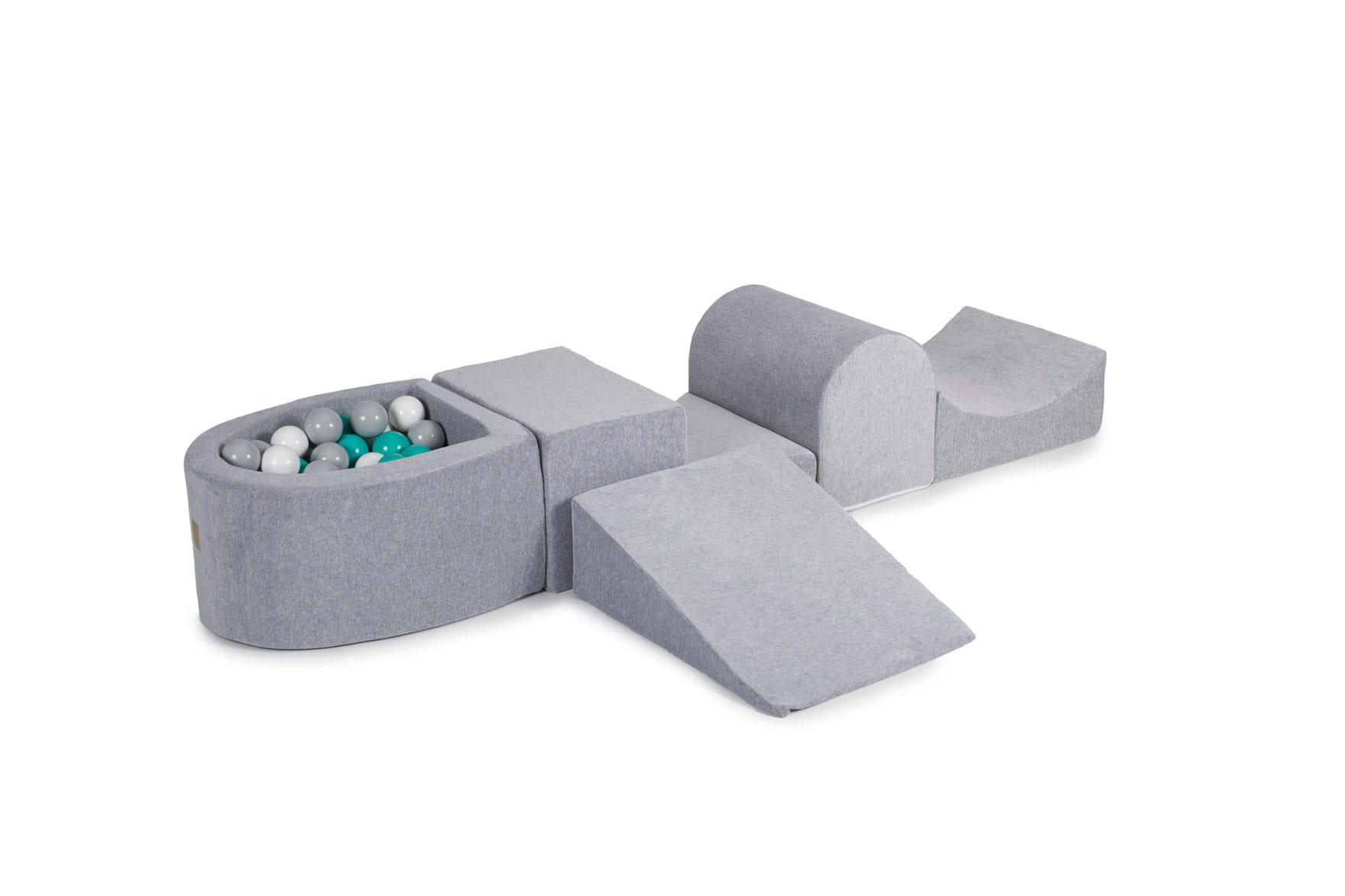 - Set de mousse gris clair balles Gris/Blanc/Turquoise