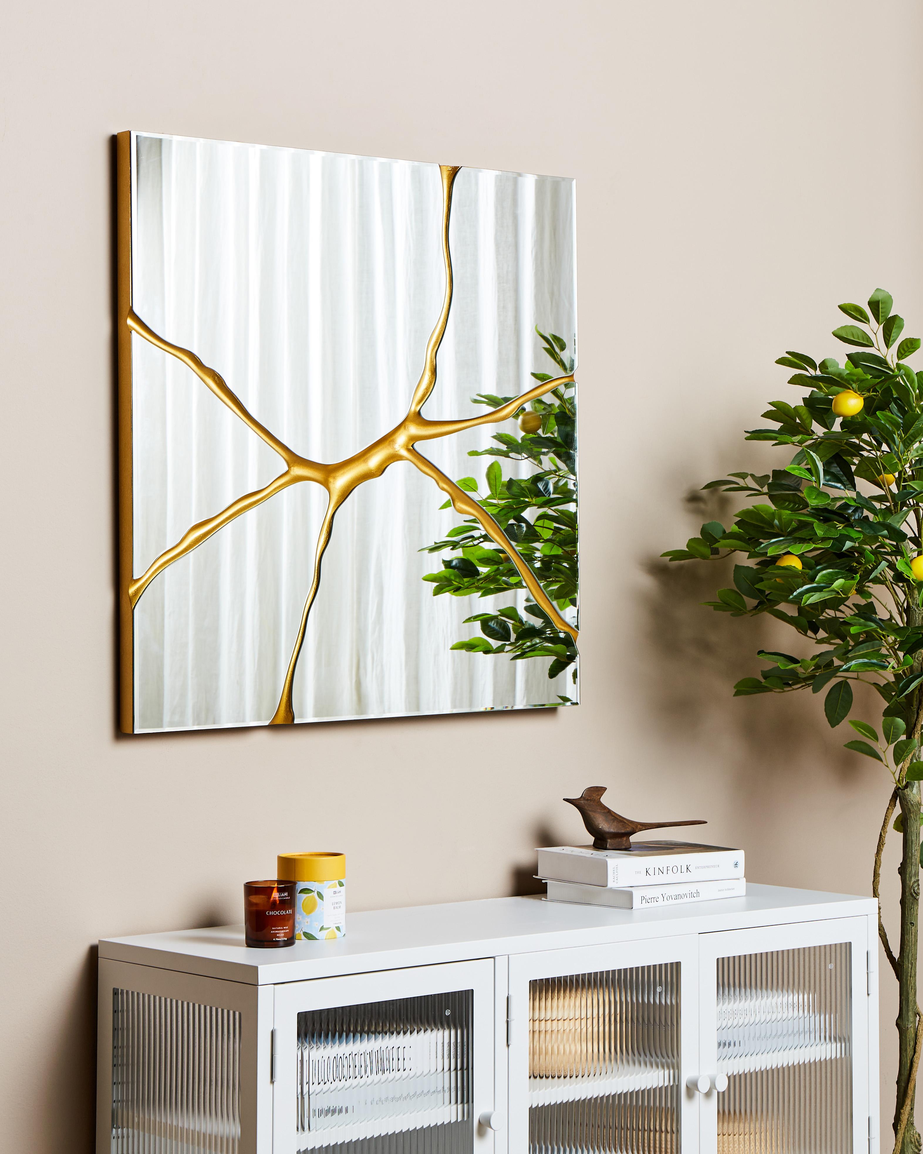 Wall Mirror COOLE 80 cm 80 cm Gold