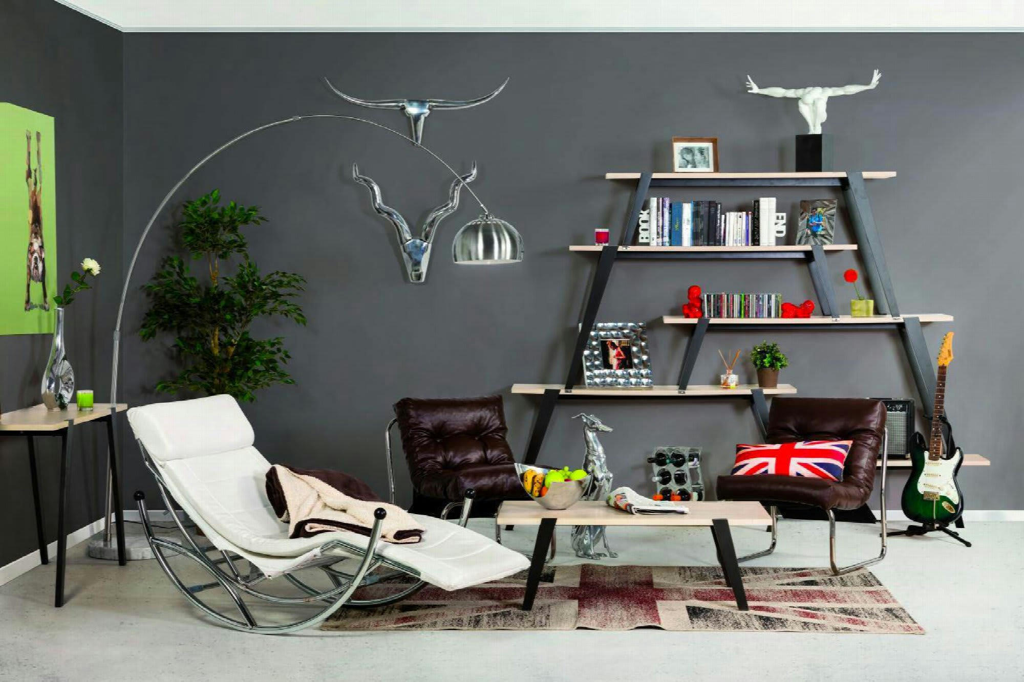 BOUDOIR - Fauteuil Simili Marron H. assise 40 cm rembourré