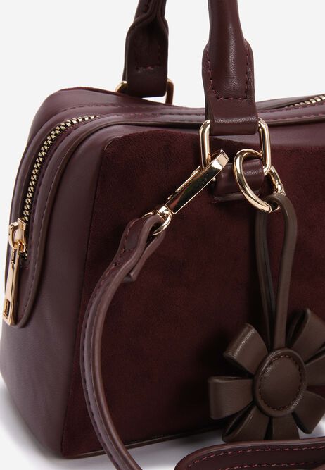 Womens Burgundy Cross Body Bowler Bag