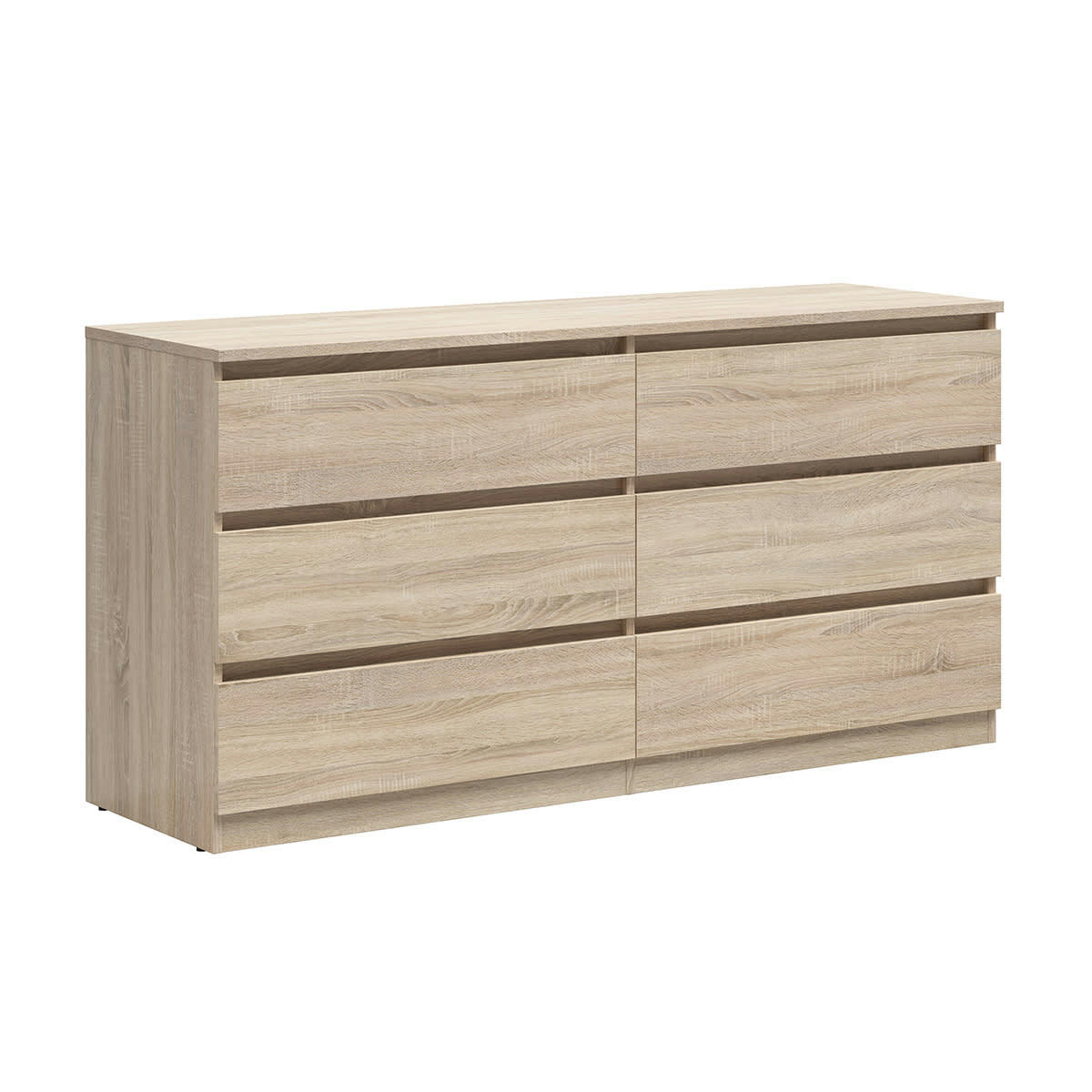 - Commode 6 tiroirs panneaux agglomérés naturel