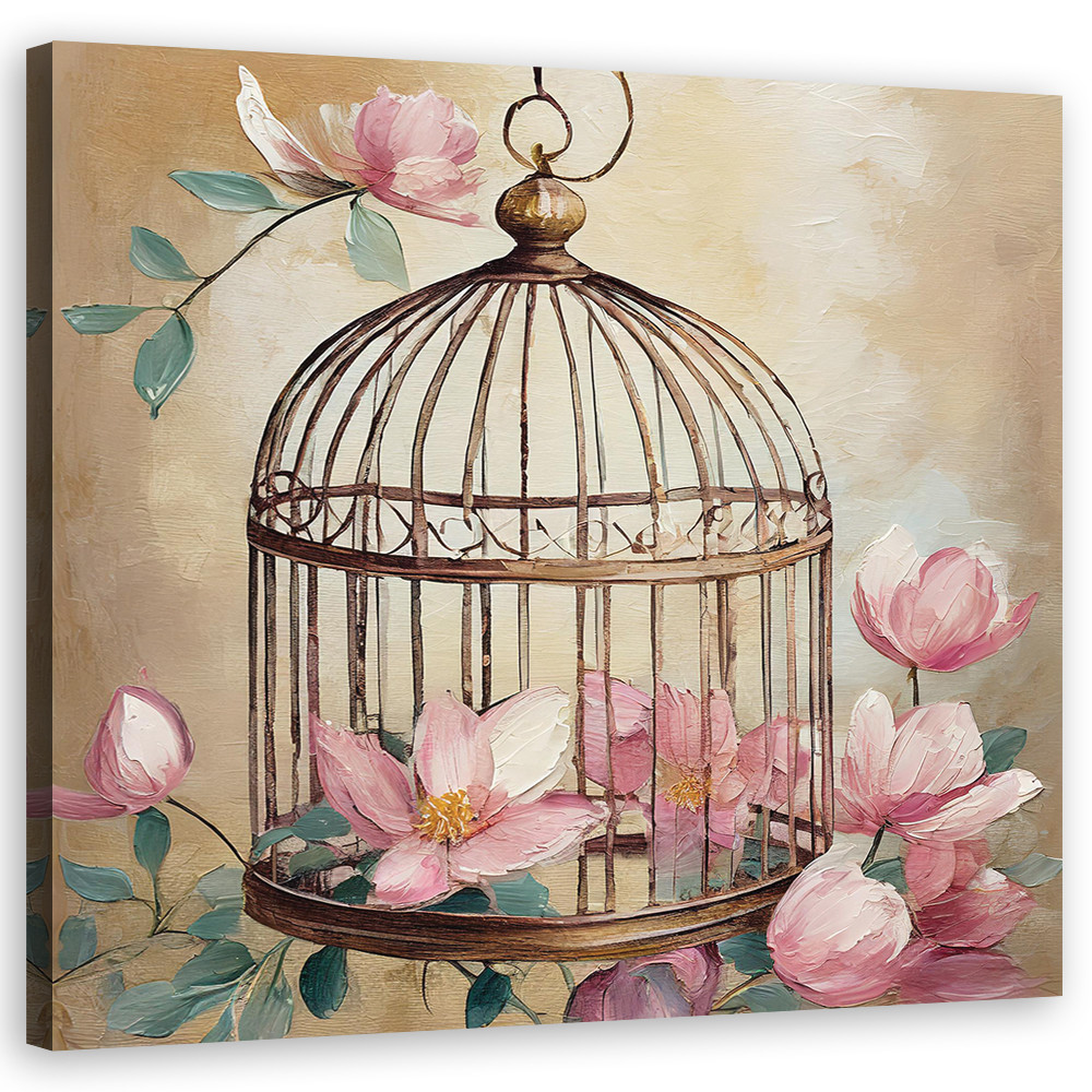 Feeby Obraz na płótnie, shabby chic, kwiaty 30x30