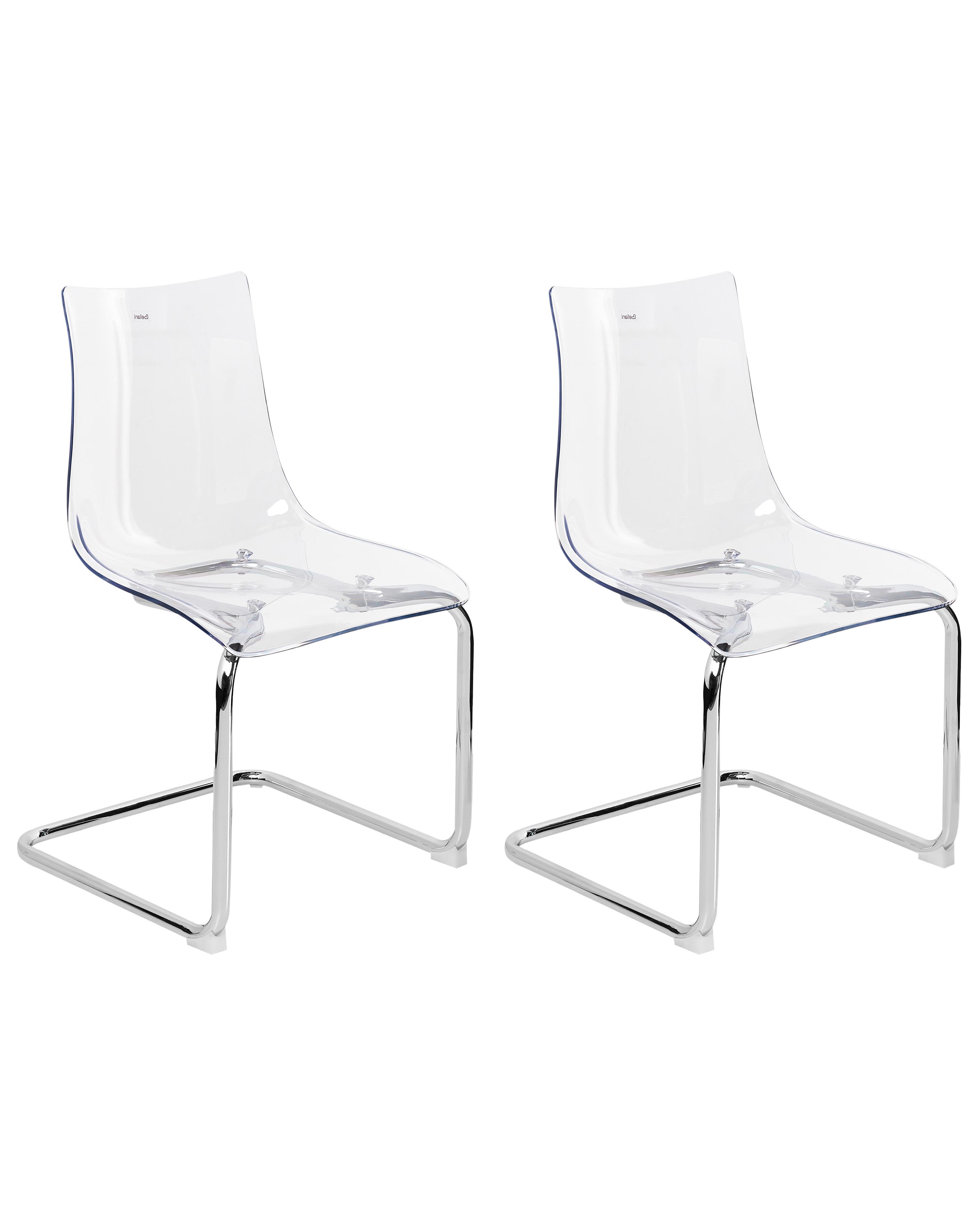Set of 2 Dining Chairs MARSHALL Transparent