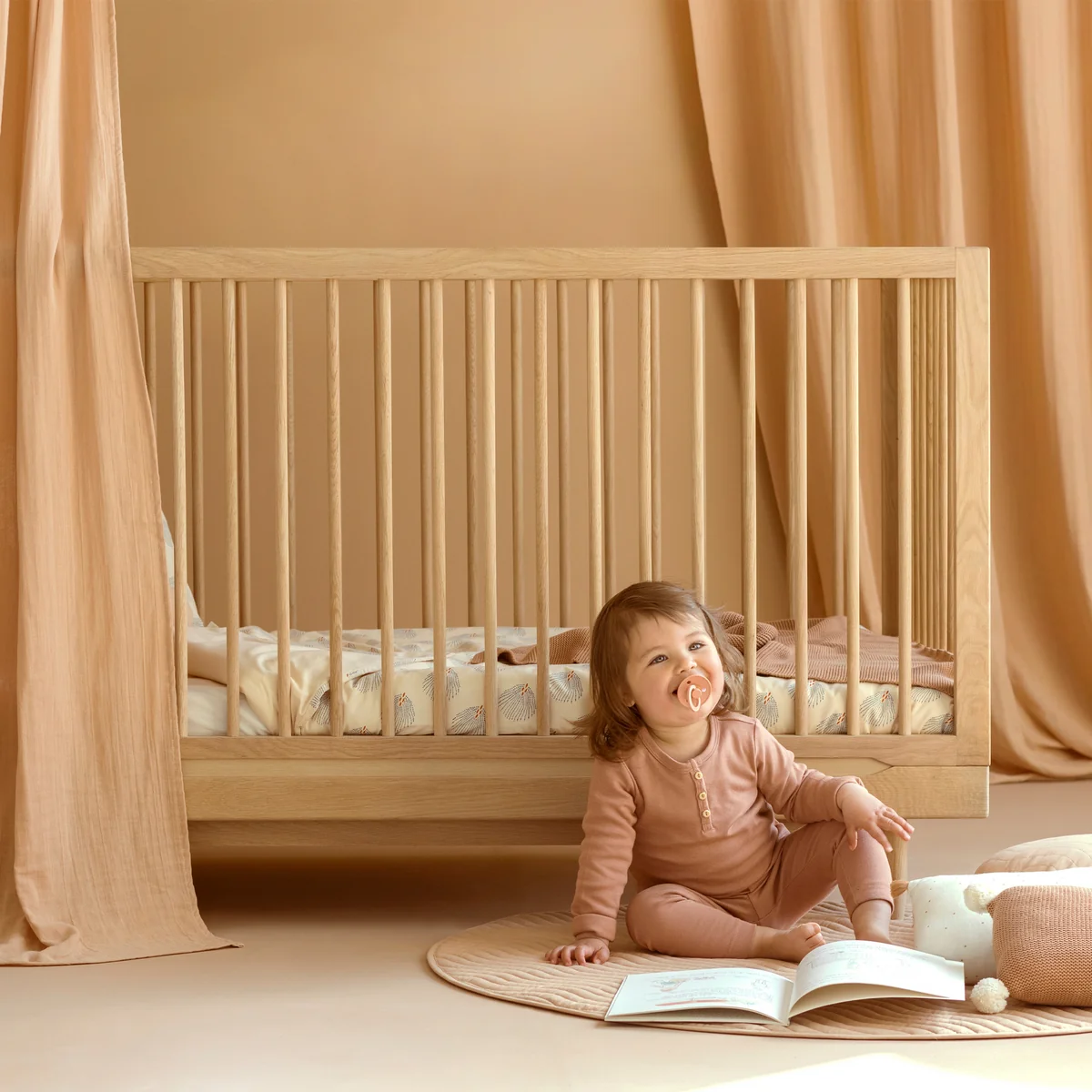 Nobodinoz - Pure Babybett, 70 x 140 cm, Eiche