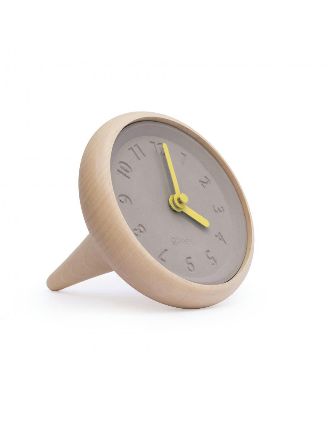 TOUPIE - Horloge de table en bois et béton
