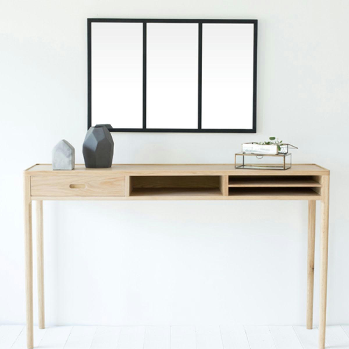 BRICKLANE - Miroir atelier verrière en métal noir 60x90