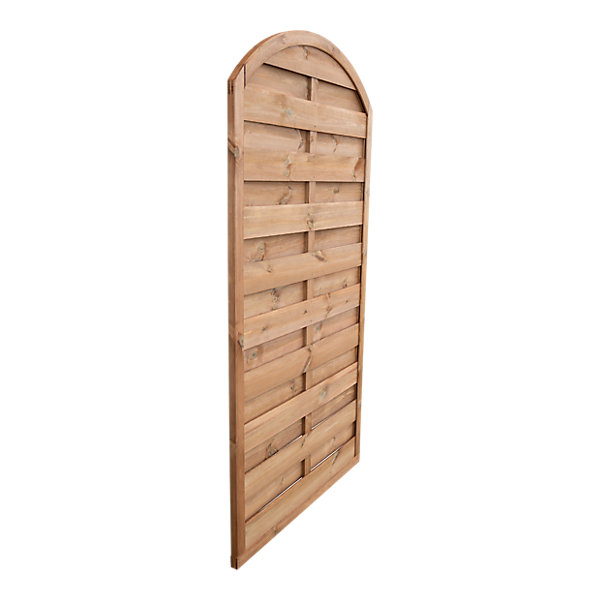 Panneau arc de clôture Arve 2 en bois traité marron ép.30 mm L. 90 x H.180 cm