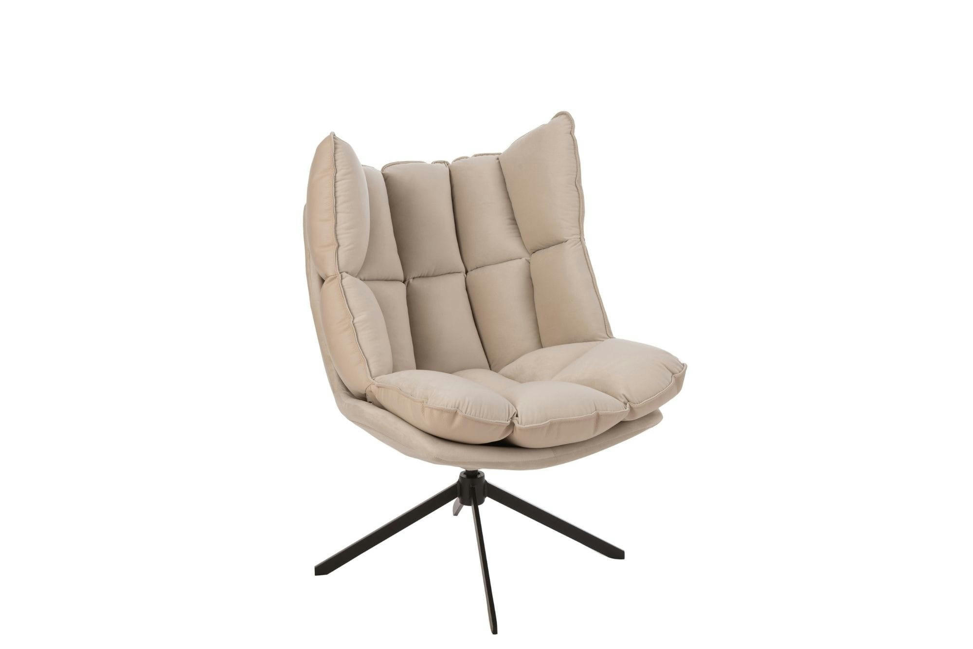 FENIX - Fauteuil de relaxation en tissu et simili et piétement métal noir