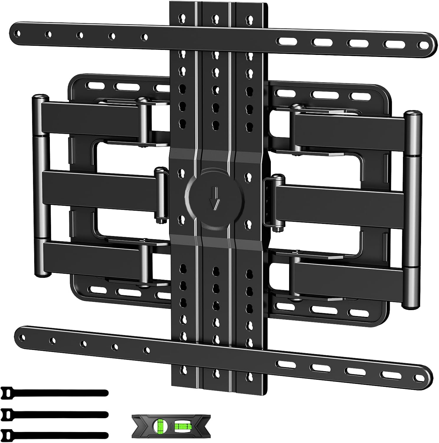 1.2 Ultra Slim TV Wall Mount for 43-90 Inch TVs,Tilt +3/-15° Level Adjustment Thin Low Profile Full Motion Bracket, Dual Swivel Articulating Arms with Tilt Fits 12/16 Studs Max VESA 600x500mm