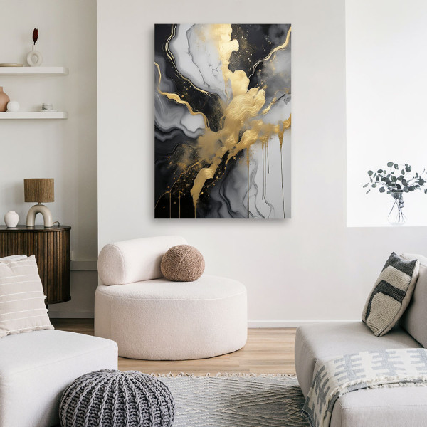Feeby Obraz na płótnie, Abstrakcja Marmur Glamour Złoty 40x60