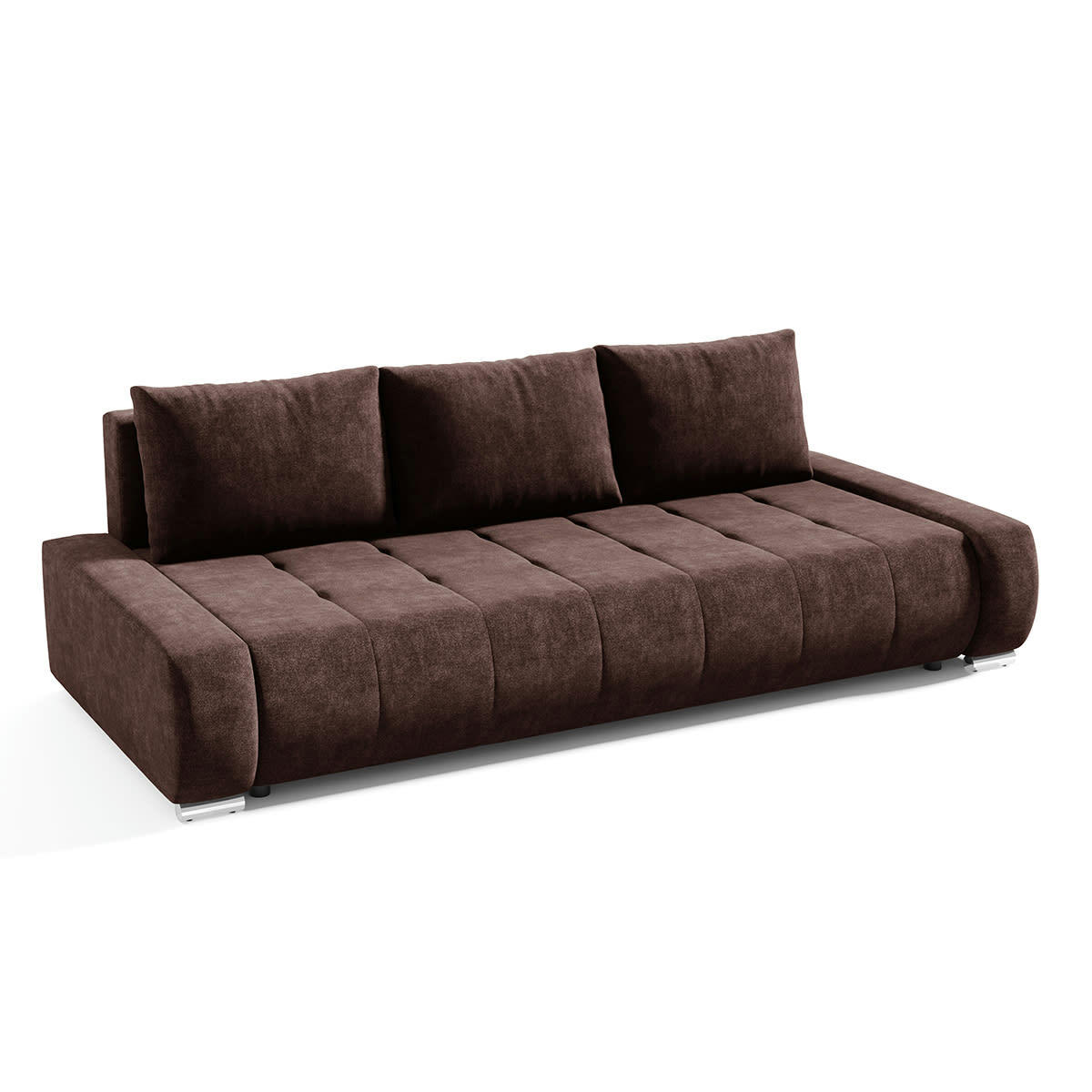 - Canapé convertible 3 places marron