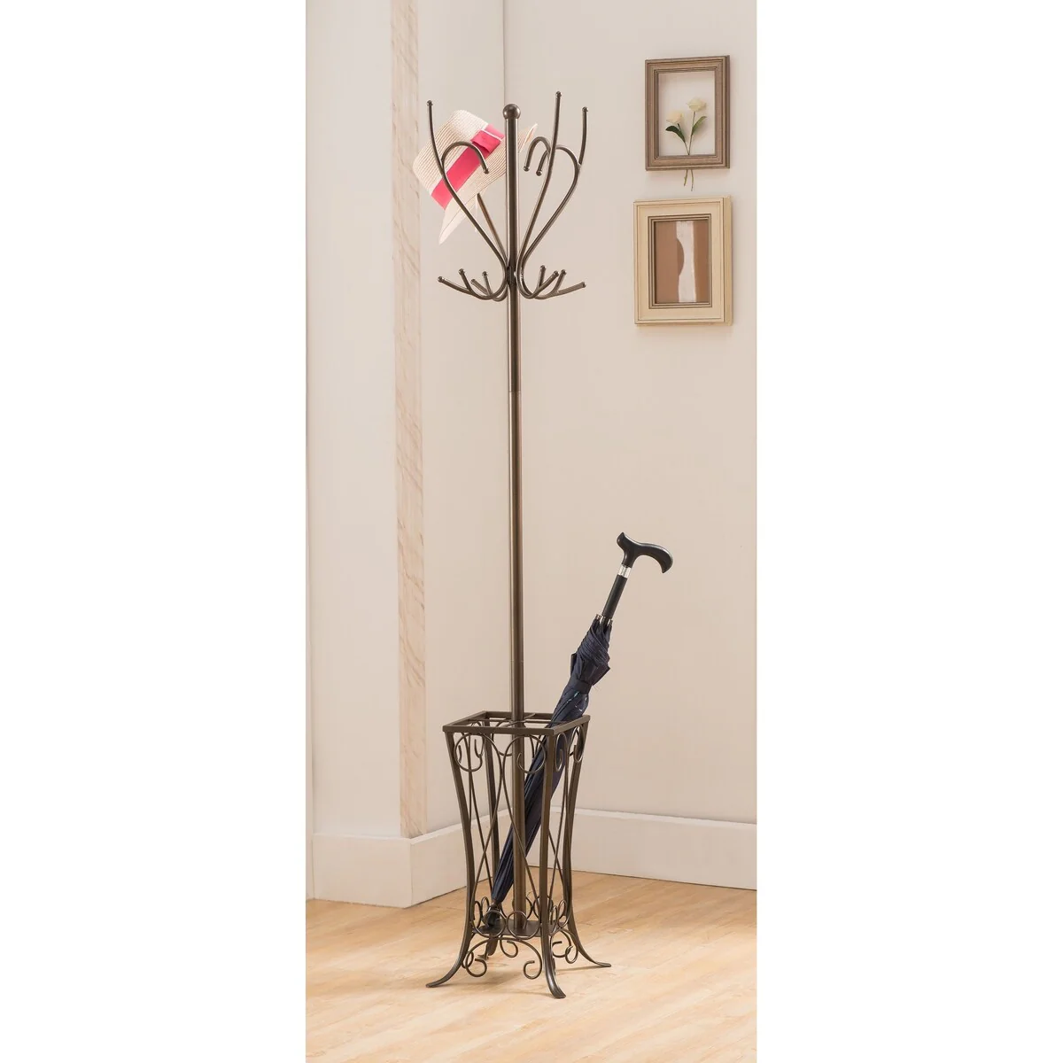 Pewter 12-hook Hat and Coat Rack