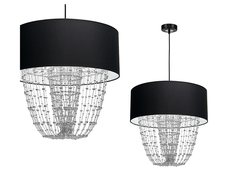Lampa wisząca Almeria tkaninowa czarna