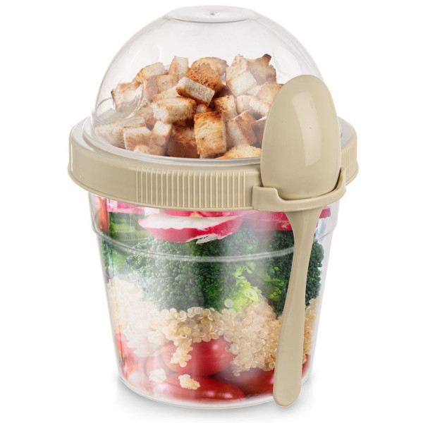 Pojemnik na jogurt z łyżeczką lunchbox kubek 400 ml