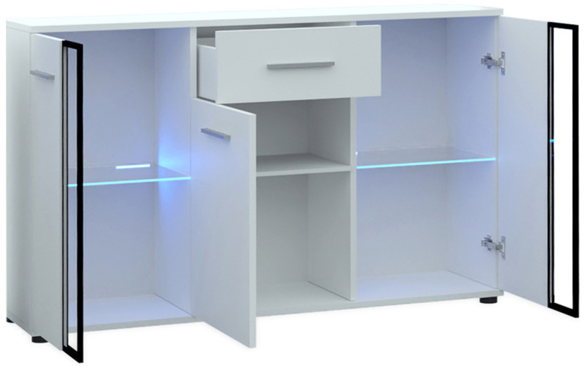 Szeroka komoda 140 cm biały mat CUBE