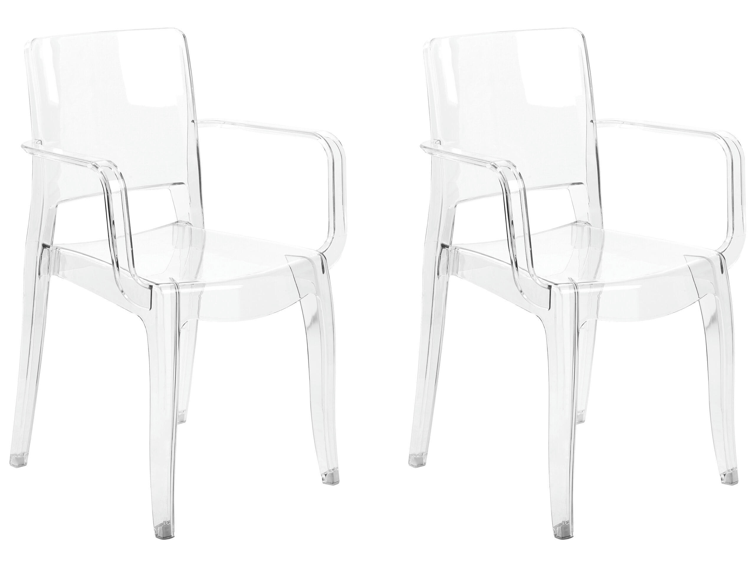 KENWOOD - Lot de 2 chaises de salle à manger transparentes