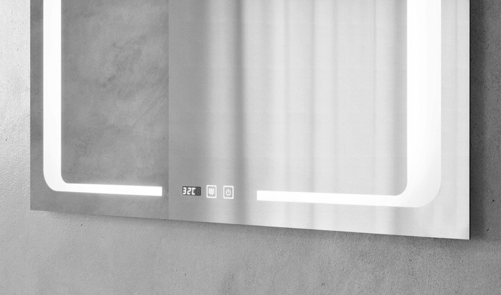 Prostokątne podświetlane lustro energooszczędne LED 90x60