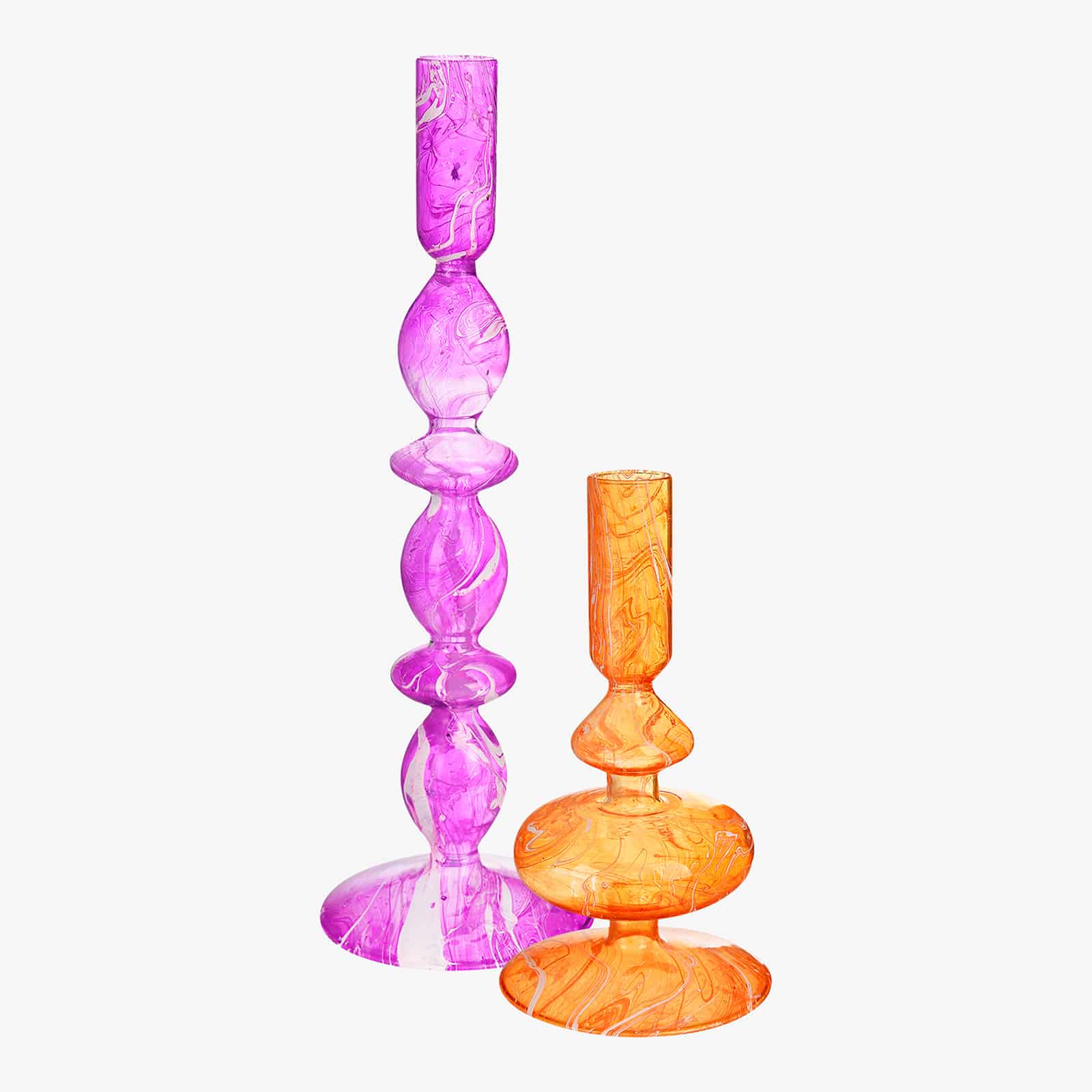Stabkerzenhalter-Set Marbli Orange, 2 -tlg.