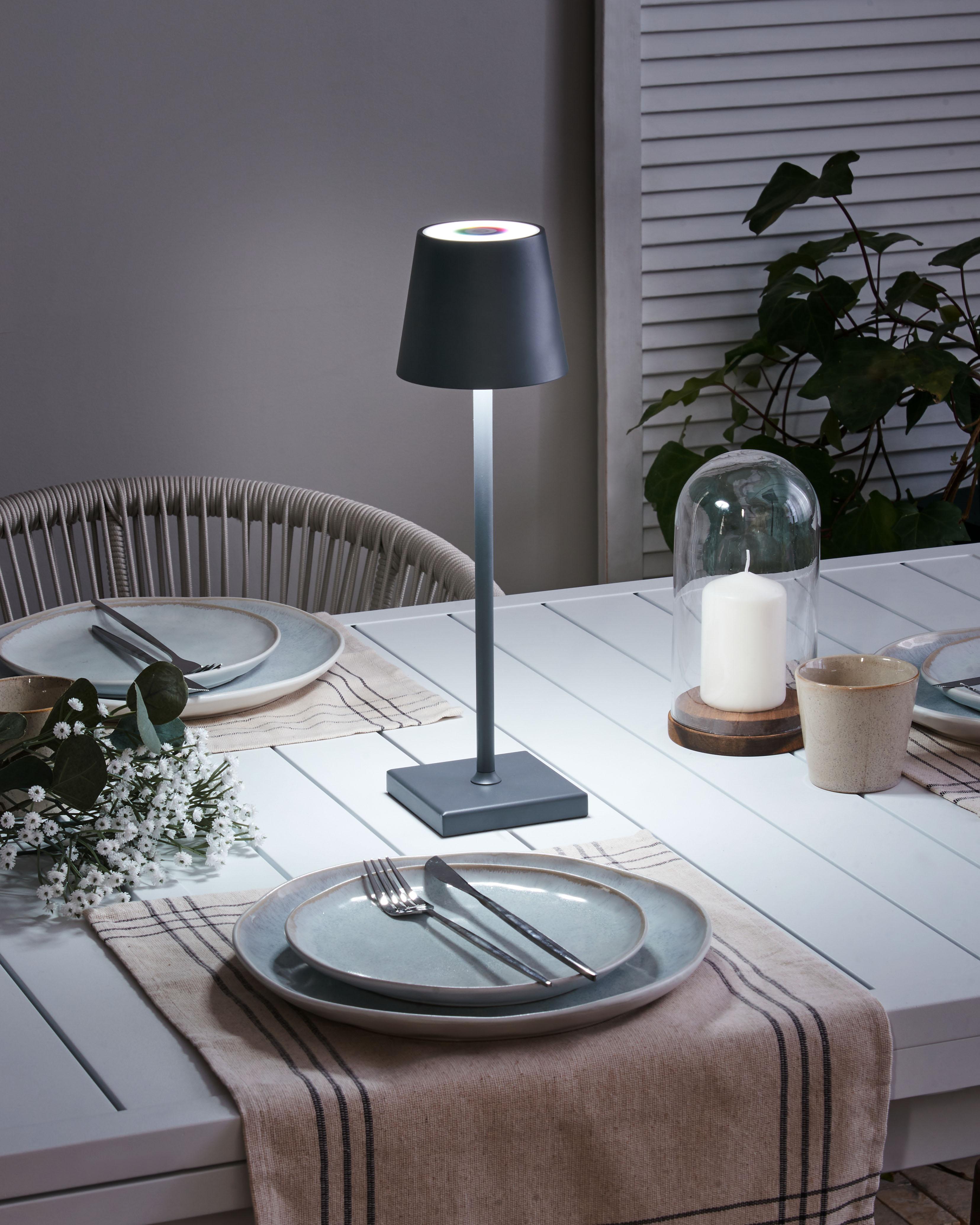 Wireless LED Table Lamp VALIRA with Dimmer Metal Dark Grey