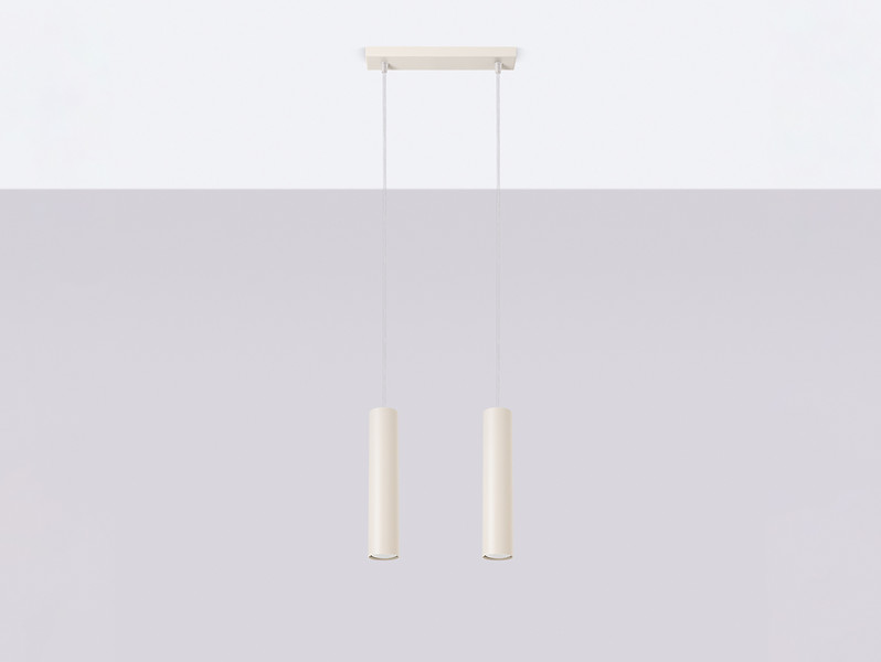 Lampa wisząca Lagos 2-punktowa stalowa 105 cm beżowa