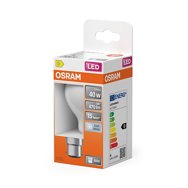 OSRAM Lampe LEDAmpoule étoile forme A 40 filament 3,4 W Mat B22d