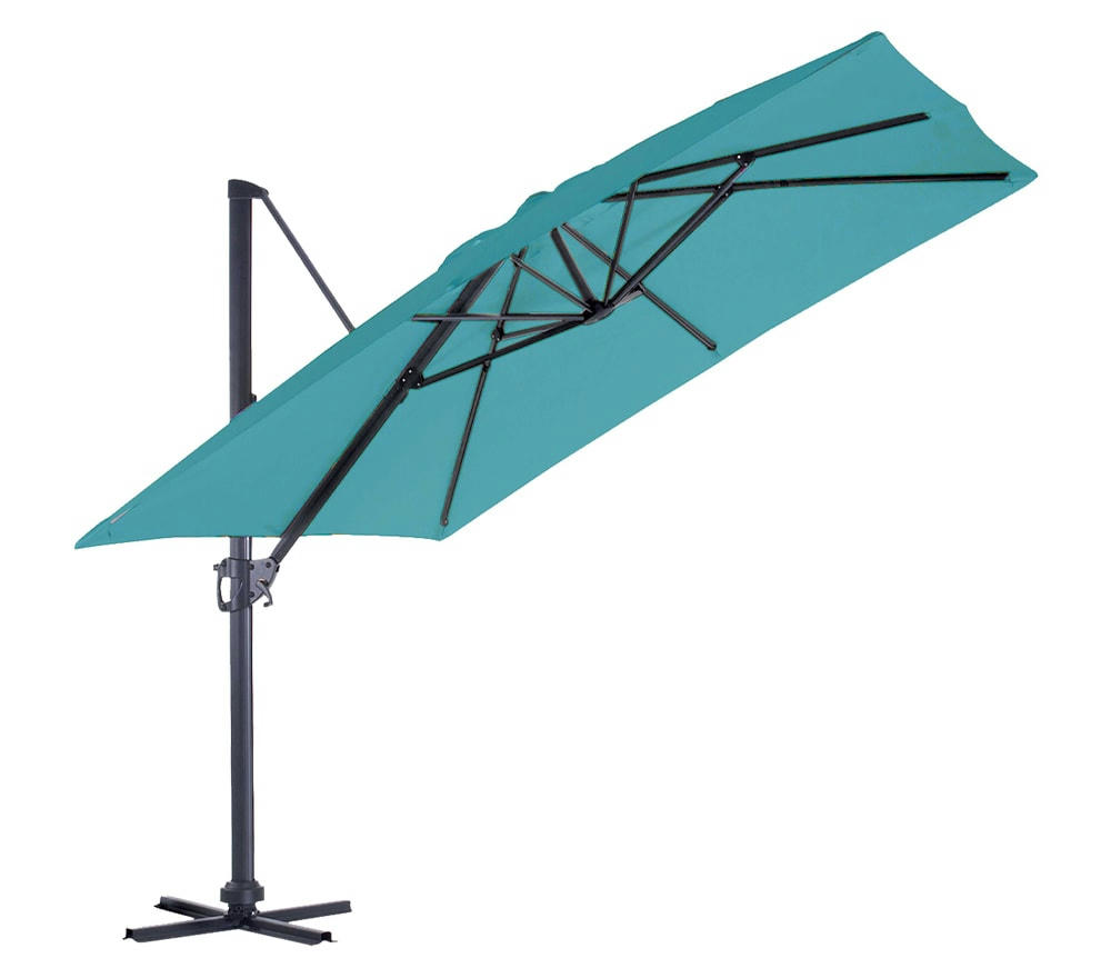 SUNKING - Parasol déporté 3x3m  - bleu canard en aluminium