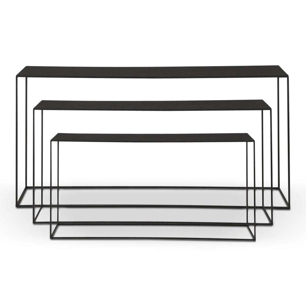 EXPO - Consoles métal noir (set de 3)