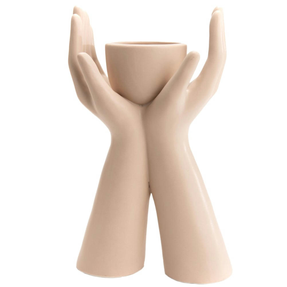 MAINS - Statuette vide poche mains en porcelaine