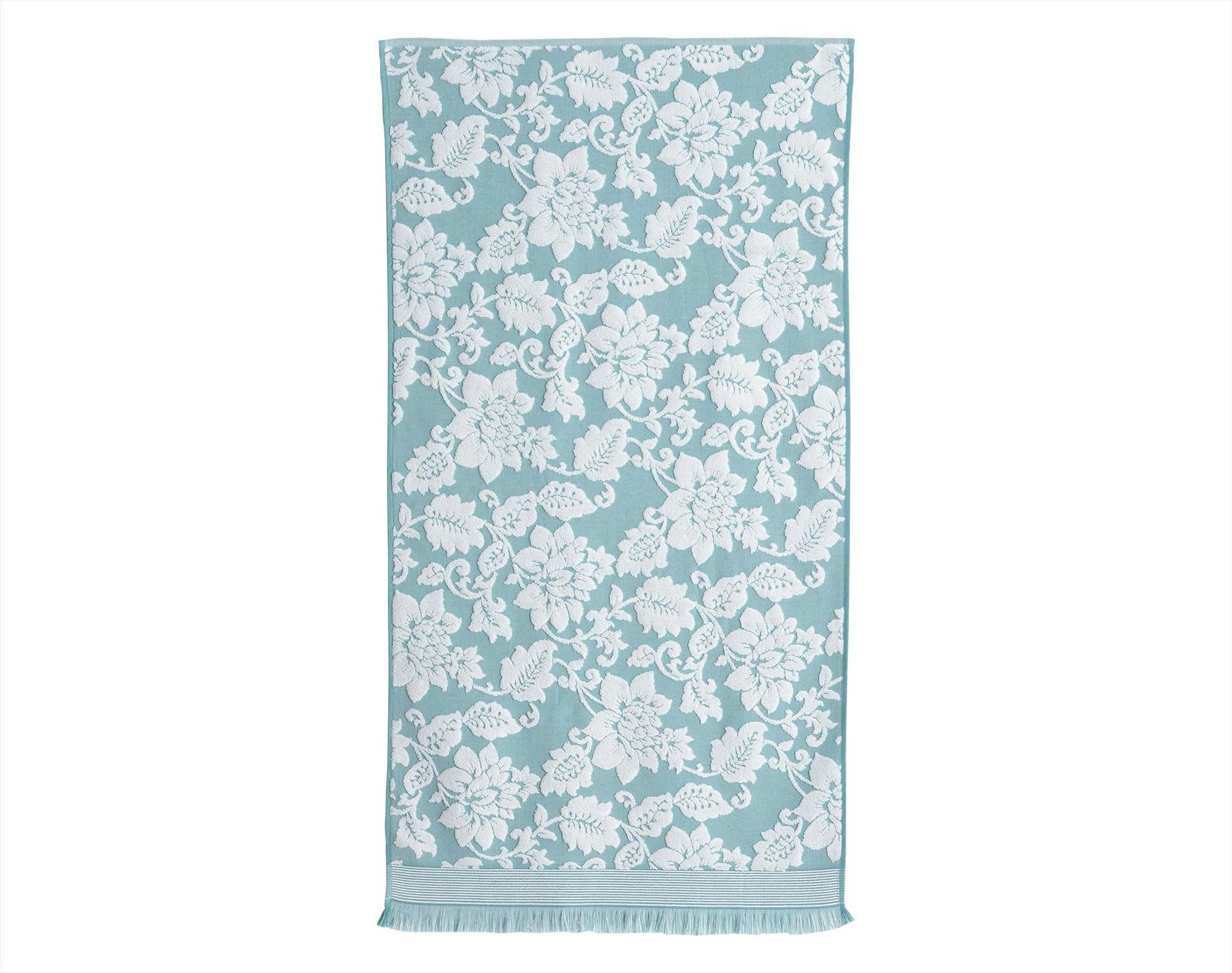 FLORAISON - Serviette de toilette 50x90 vert en coton 500 g/m²