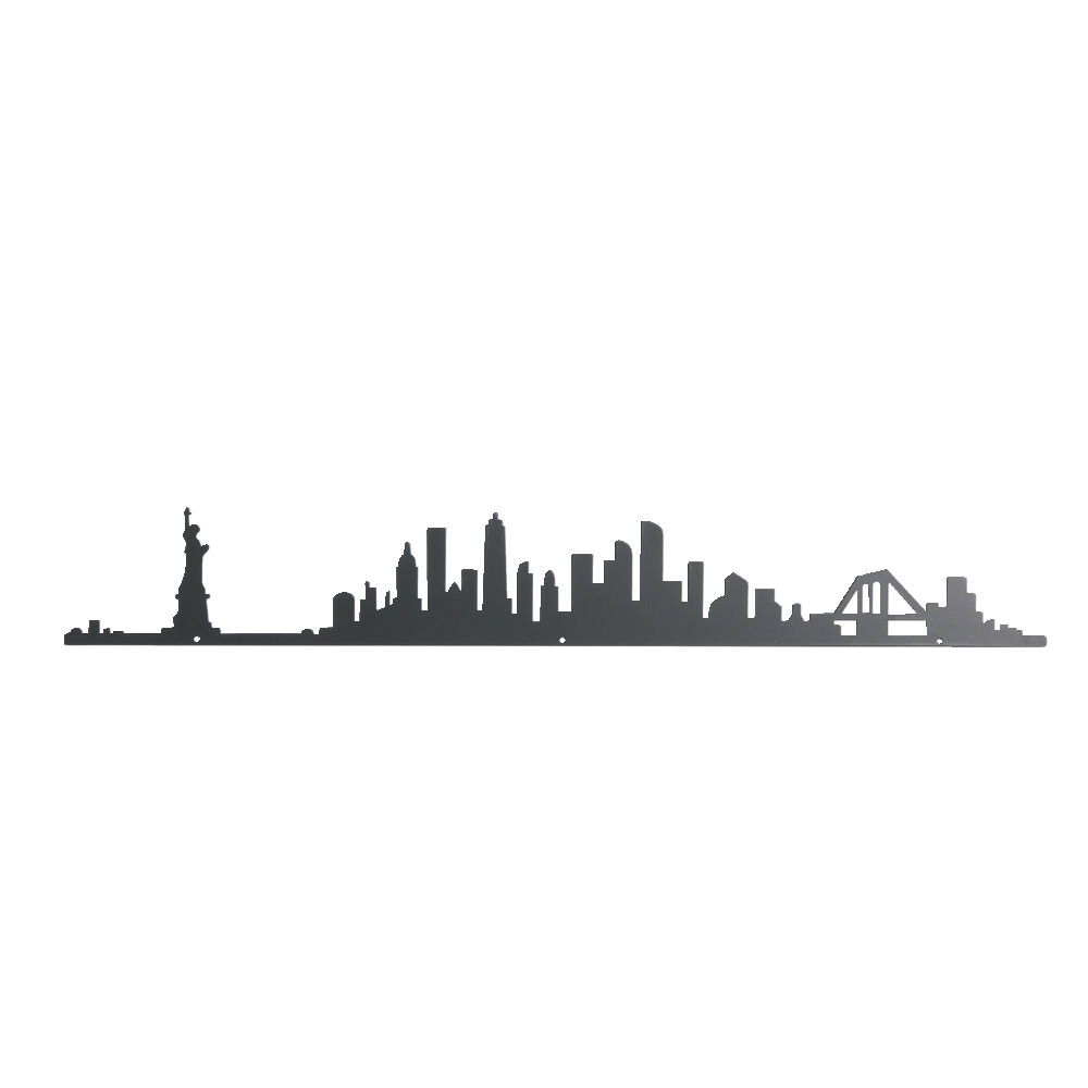 Décoration murale New York métal noir 55cm