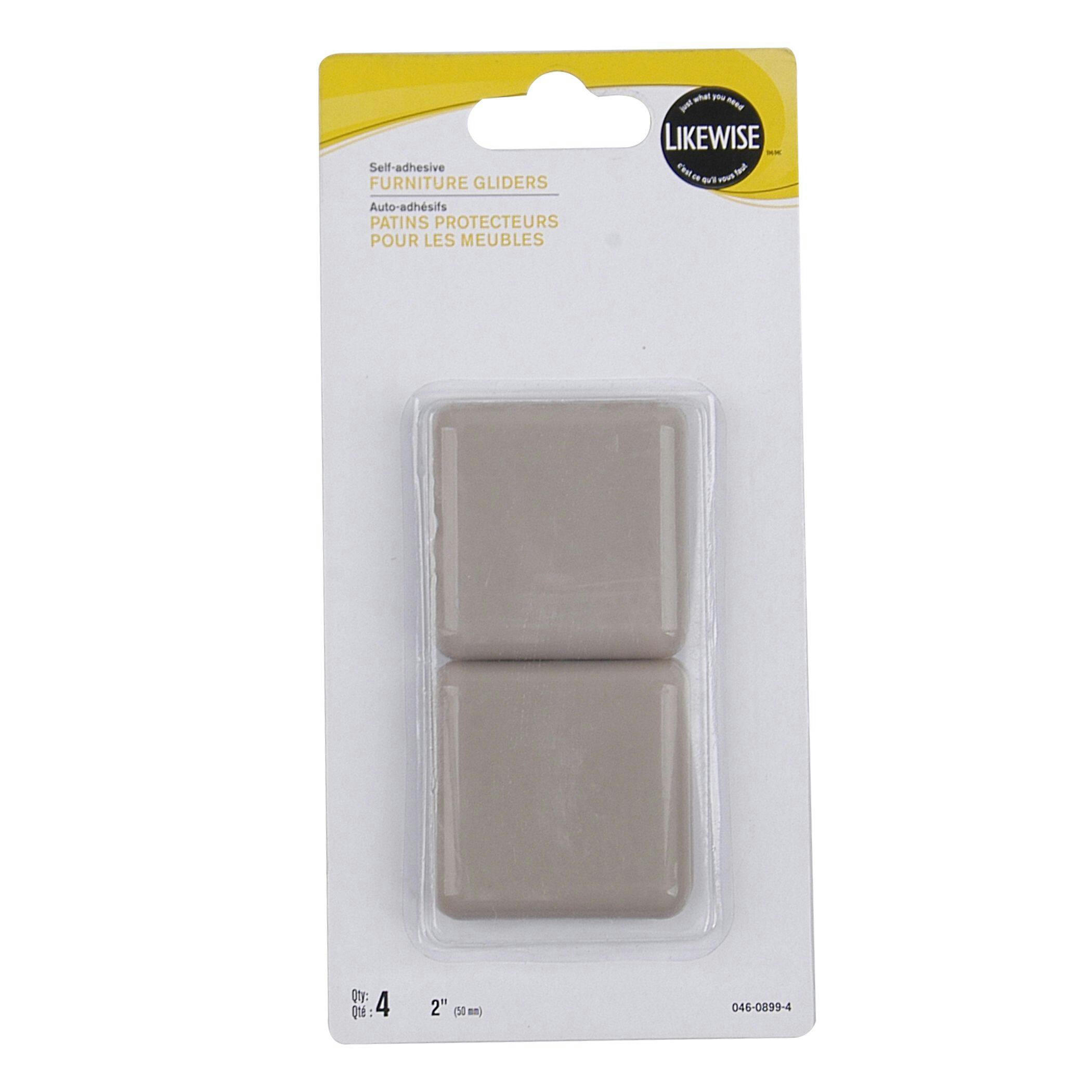 Certified Low Friction Glider Pads, For Ceramic/Carpet, 2-in, Taupe