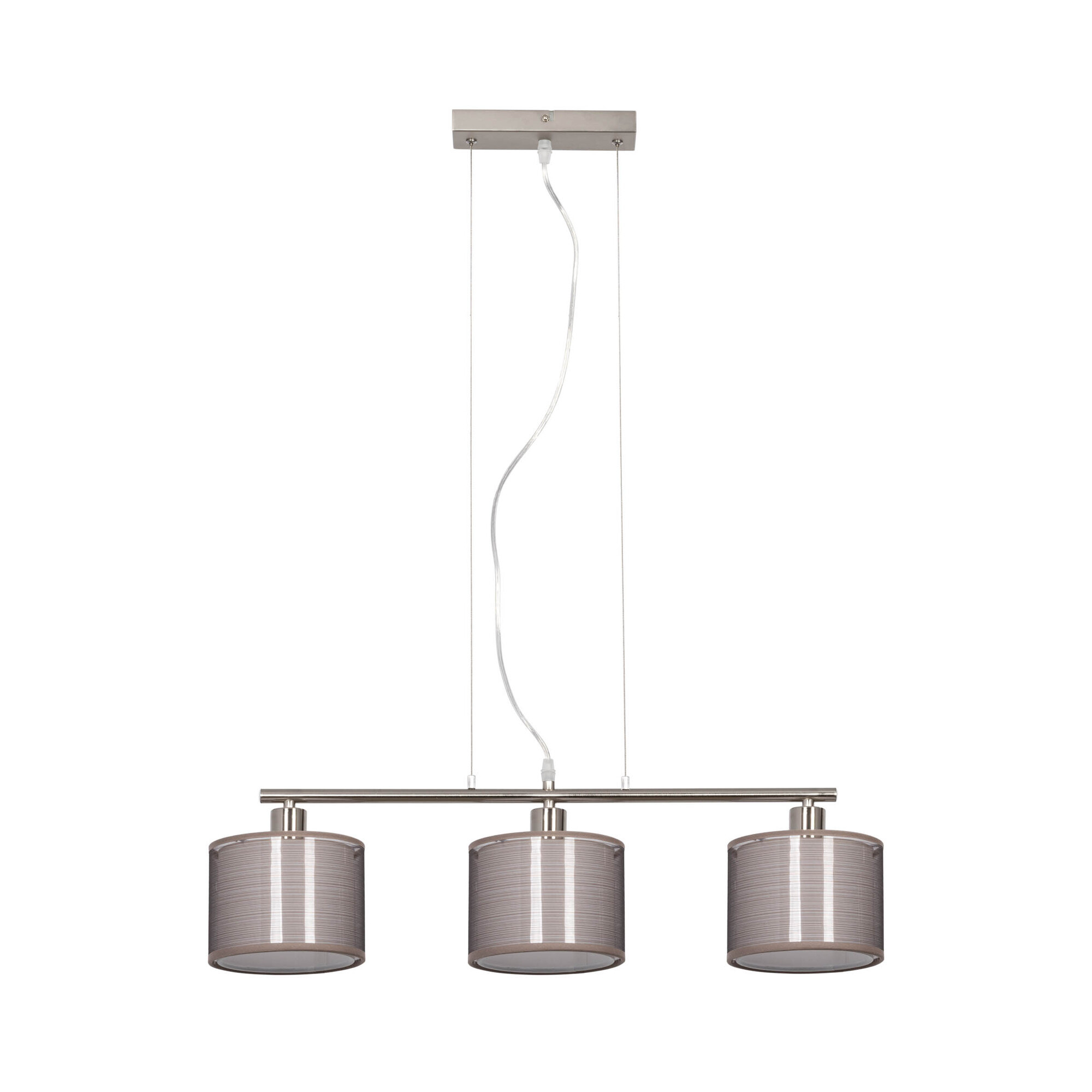 Lampa wisząca LightLogic LL ESEK C-I 3xE14 66179 3x klosz tkanina nikiel