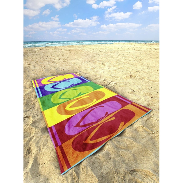 Strandtuch, Mehrfarbig, BxL: 80 x 180 cm