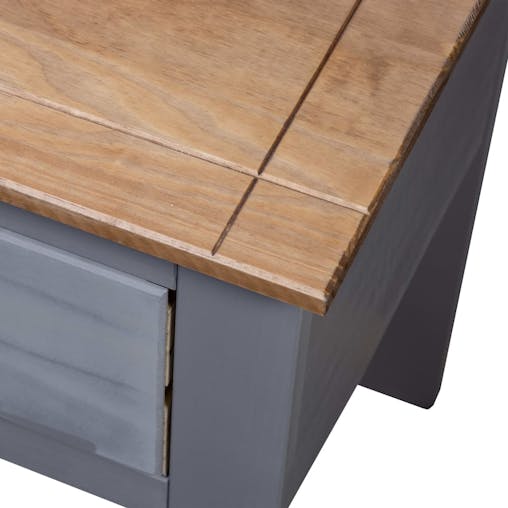 NNEVL Bedside Cabinet Grey 46x40x57 cm Pine Panama Range