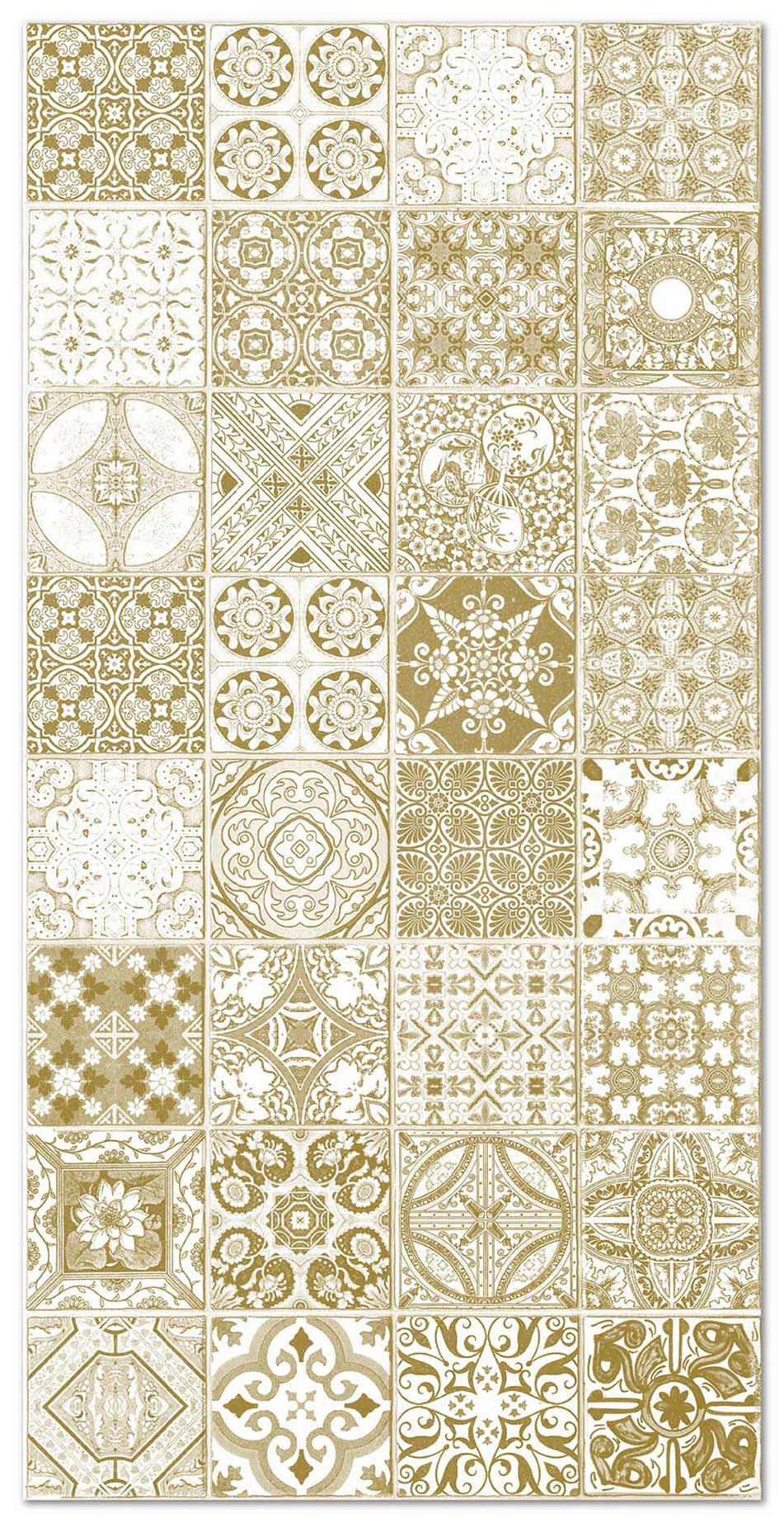 ALFOMBRAS AZULEJOS - Tapis vinyle carreaux ciments jaen brun 100x140cm