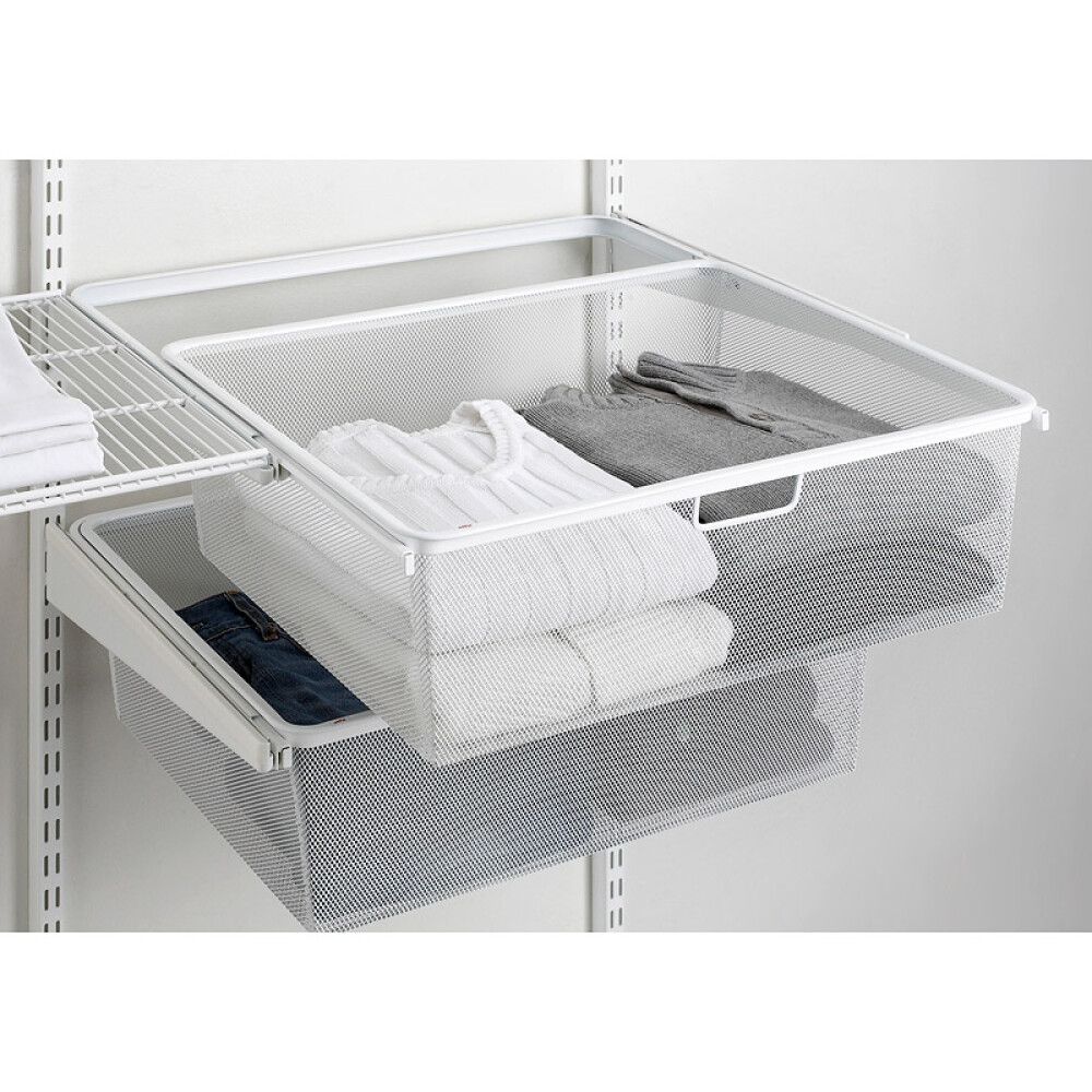 MESHKURV ELFA M/UTREKKBAR RAMME 605X430X185MM HVIT 4PK
